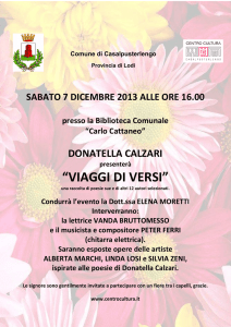 viaggi di versi - Centro Cultura Casalpusterlengo