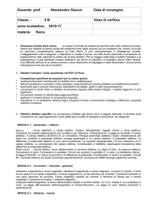 Piani di Lavoro fisica cl 5 B
