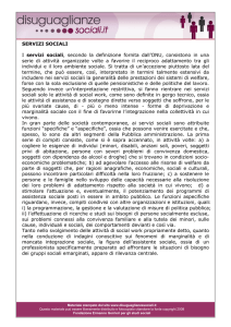 1 SERVIZI SOCIALI I servizi sociali, secondo la definizione fornita