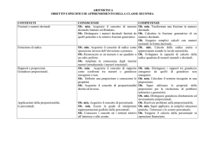 CONTENUTI CONOSCENZE COMPETENZE Frazioni e numeri