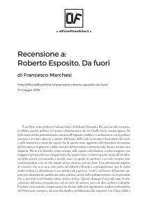 Recensione a: Roberto Esposito, Da fuori