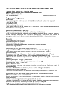 OTTICA GEOMETRICA E OFTALMICA CON LABORATORIO – 8 cfu