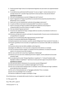 1) Perché secondo Frege il senso di un`espressione linguistica non