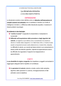 La discalculia evolutiva