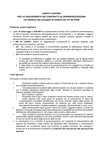 LIMITI E CRITERI PER LO SVOLGIMENTO DEI