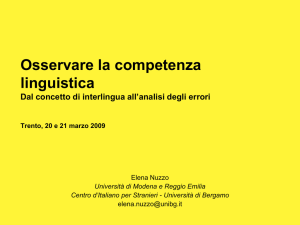 Analizzare l`interlingua