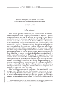 Invidia e imprenditorialità. Sul ruolo delle