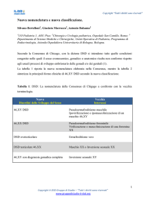Nuova nomenclatura e nuova classificazione.