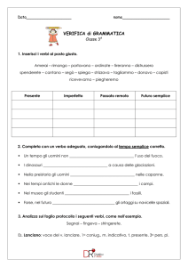 Verifica di Grammatica Italiana - Classe 3A