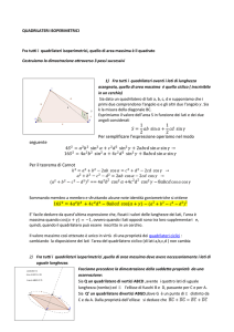 Fra tutti i quadrilateri di dato perimetro il quadrato ha l`area massima