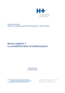 Nuovo capitolo 7 La contabilità delle immobilizzazioni