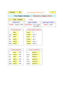 Lesson 36 1 Past Simple to be infinitive past simple past participle