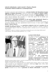 Libertà individuale e valori sociali 4. Rawls e Nozick Il pensiero
