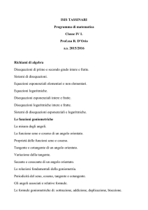 ISIS TASSINARI Programma di matematica Classe IV L Prof.ssa R