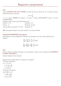 rapporti e proporzioni