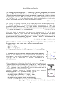 Esercizi di termodinamica