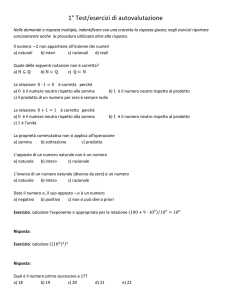 1° Test/esercizi di autovalutazione