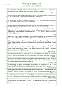 Problemi numerici sul secondo teorema di Euclide