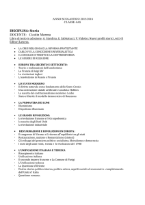 DISCIPLINA: Storia DOCENTE: Cicolin Morena