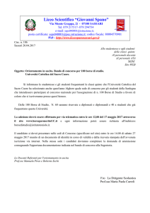 Circ. n. 186 Orientamento in uscita. Bando di concorso per 100