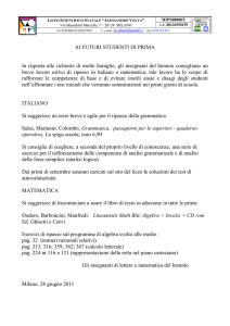 AI FUTURI STUDENTI DI PRIMA In risposta alle