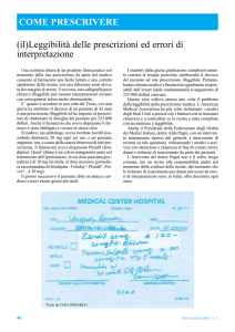 COME PRESCRIVERE (il)Leggibilità delle prescrizioni ed errori di