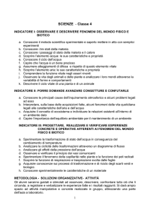 SCIENZE - Classe 4