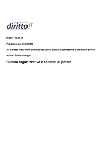 Cultura organizzativa e conflitti di potere