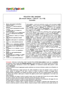 FELICITA` DEL SAGGIO (De rerum natura – Libro II