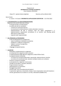 Programma di INFORMATICA E SISTEMI