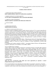 EDUCAZIONE DEGLI ADULTI E LIFELONG LEARNING 12 CFU (60
