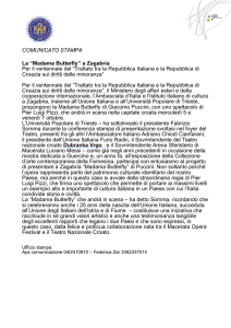 “Madama Butterfly” a Zagabria Per il ventennale del
