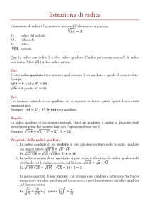 L`estrazione di radice