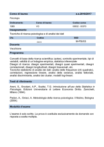 Corso di laurea aa2016/2017 Insegnamento Tecniche - e