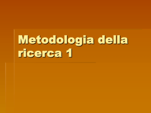 Metodologia della ricerca 1