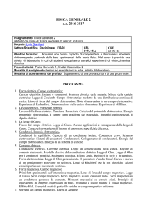 fisica generale 2 - Dipartimento di Matematica e Fisica