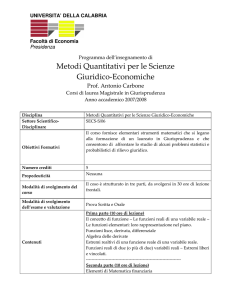 Metodi Quantitativi per le Scienze Giuridico