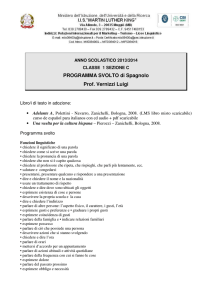 Programma svolto Spagnolo 1C