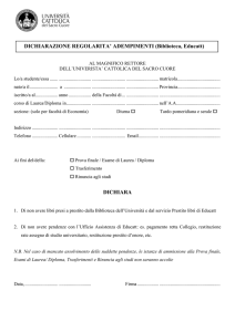 DOMANDA DI AMMISSIONE ALL`ESAME DI LAUREA