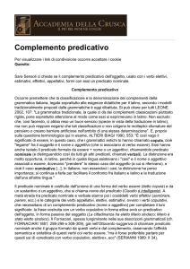 Complemento predicativo - Accademia della Crusca