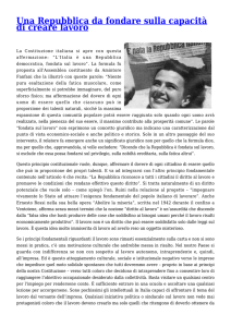 Una Repubblica da fondare sulla capacità di creare lavoro