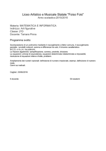 2DMatematica - Liceo Artistico Cagliari