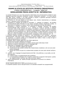 Soluzione della simulazione della seconda prova scritta di