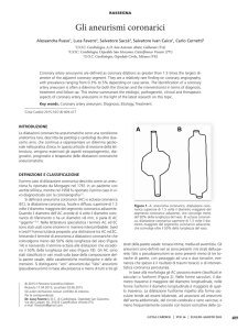 Gli aneurismi coronarici - Giornale Italiano di Cardiologia