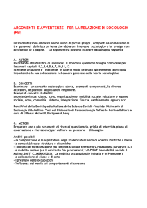 argomenti e avvertenze per la relazione di sociologia