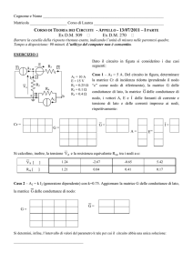 CORSO DI TEORIA DEI CIRCUITI - APPELLO