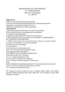 PROGRAMMA DI “PSICOMETRIA”