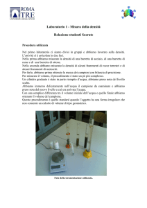 Relazione di laboratorio sulla densità