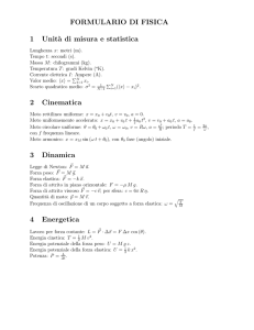 FORMULARIO DI FISICA 1 Unit`a di misura e
