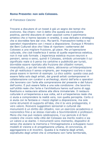 Roma Presente: non solo Colosseo. di Francesco Cascino Trovarsi